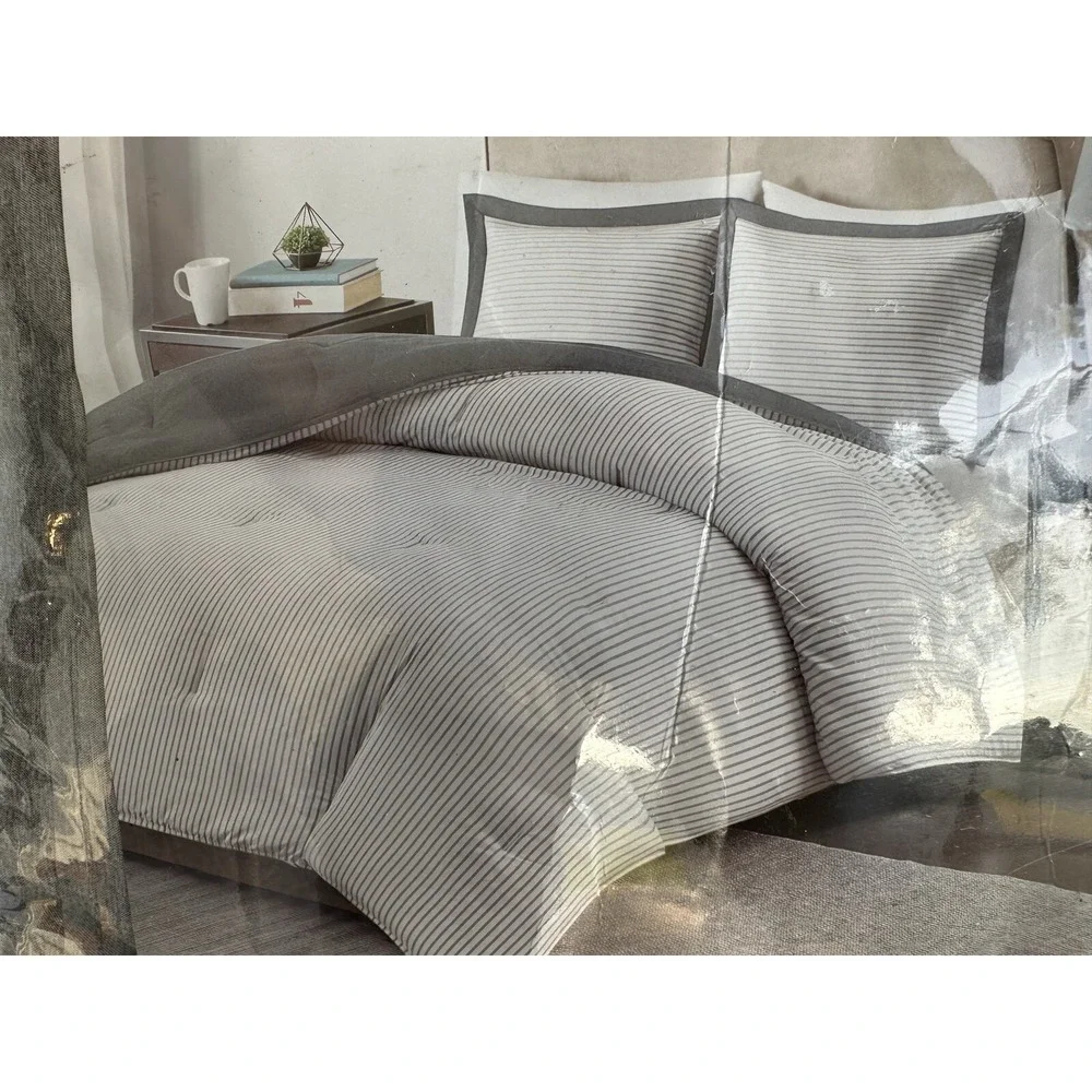 ⚡️New Madison Park Hayden Reversible Yarn Dyed Down Alt Comforter Set Full/Queen - Picture 4 of 11